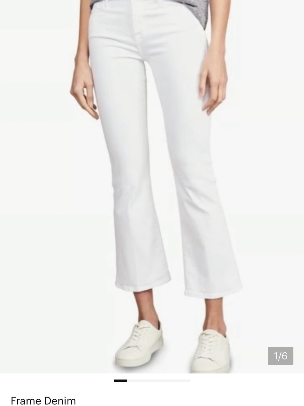 Frame Le Crop Mini Boot Cut Jeans  White Sz 27